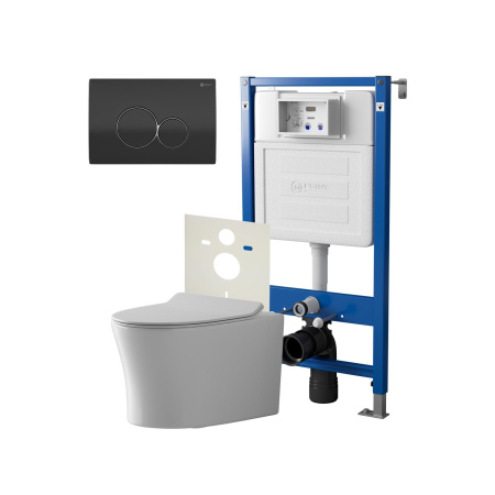 Фото сет: инсталляция point элемент pn45120 + клавиша виктория черн/хром pn44061bc + унитаз вега pn41711