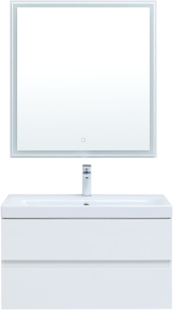 Фото комплект мебели aquanet беркли 80 белый глянец (2 ящика)