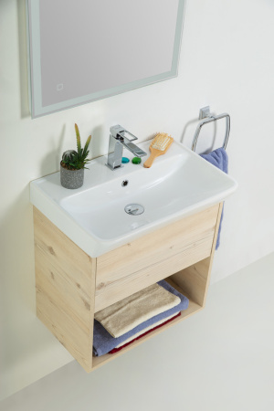 Фото тумба подвесная с одним ящиком belbagno neon 60 pino bianco 