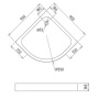 Фото душевой поддон gemy st07t четверть круга 90x90