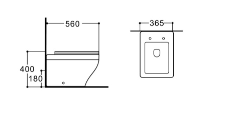 Фото унитаз напольный приставной безободковый aquatek амадео aq1964-00 560*365*400 мм, горизонтальный выпуск, тонкое сиденье с механизмом плавного закрывания, крепеж