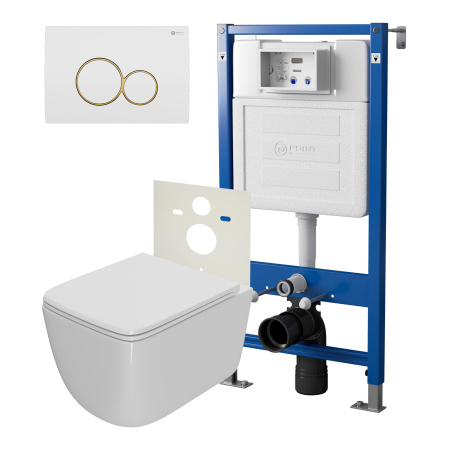 Фото сет: инсталляция point элемент pn45120 + клавиша бел/золотоpn44061wg + унитаз меркурий белый pn41831