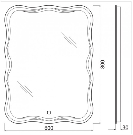 Зеркало с подсветкой BelBagno SPC-OND-600-800-LED-TCH 60*80 см