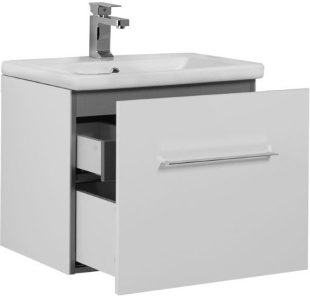 Фото тумба подвесная с раковиной aquanet порто 60 белый