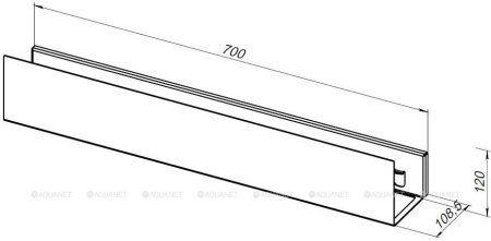 Фото полка с крючками aquanet магнум 00302233 70*12 см, белая матовая