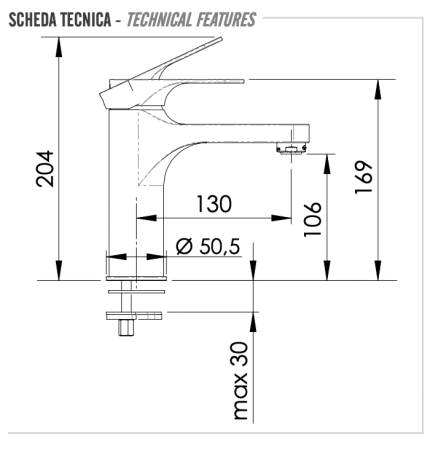 Фото смеситель для раковины remer class line l11l, хром