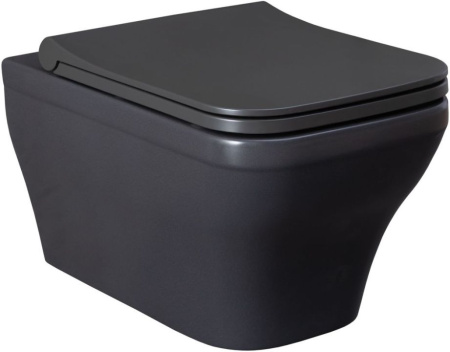 Фото унитаз подвесной безободковый allen brau infinity 4.21011.an, антрацит