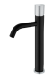 Фото смеситель для раковины высокий boheme stick 122-bcr.2, черный матовый/хром
