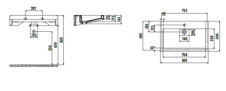 Фото раковина мебельная creavit epic 80 см ep080-00bm00e-0000, базальт