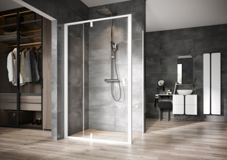 Фото неподвижная стенка ravak nexty npss-100 90oa0100z1 100*195 см, профиль белый/стекло прозрачное