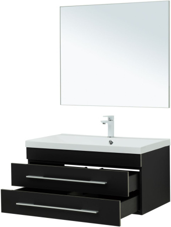 Фото комплект мебели aquanet верона 90 черный матовый