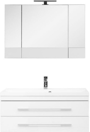 Фото комплект мебели aquanet верона new 100 белый (подвесной 2 ящика)
