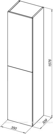 Фото пенал подвесной aquanet алвита new 35 дуб веллингтон белый