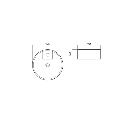 Фото раковина накладная для установки на столешницу aquatek европа aq5212-00, 405*405*140 мм, с отверстием под смеситель