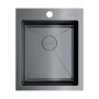 Фото кухонная мойка omoikiri akisame 41 gm 4973094, вороненая сталь