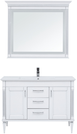 Фото комплект мебели для ванной aquanet селена 120 белый/серебро