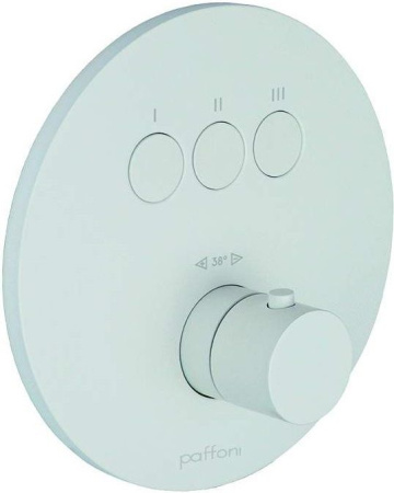 Фото встраиваемый смеситель для ванны и душа paffoni compact box cpt019bo термостат, белый матовый