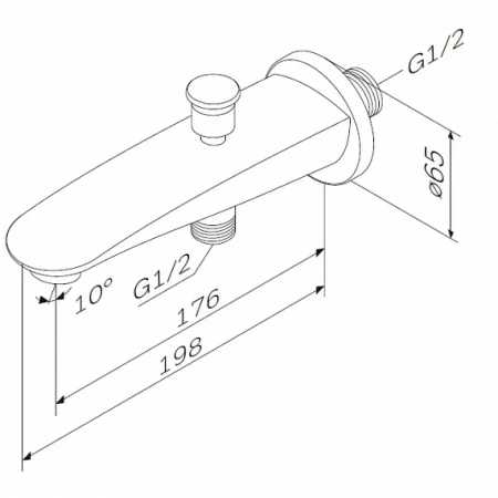 Фото излив для ванны am.pm like с дивертором, хром