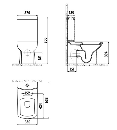 Фото унитаз напольный с биде creavit lara lr310-00cb00e-0000, белый