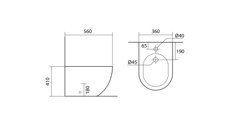 Фото биде напольное aquatek европа aq1017-00 560*360*410 мм, цвет белый