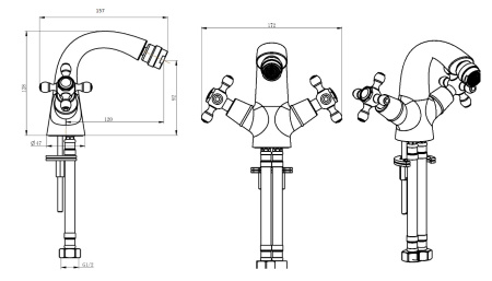 Фото смеситель для биде boheme camelia 276-camelia, хром