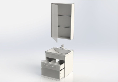 Фото комплект мебели aquanet августа 58 белый (ручка хром)