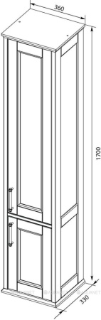 Фото пенал напольный aquanet бостон 36 l белый матовый (ручки золото)