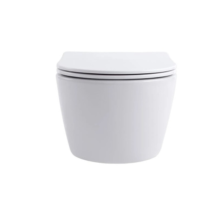 Фото унитаз-компакт подвесной безободковый aquatek европа aq1106-00 490*360*250 мм, горизонтальный выпуск, тонкое сиденье с механизмом плавного закрывания, крепеж