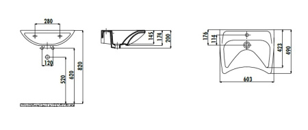 Фото раковина подвесная creavit bd060-00cb00e-0000 60*49 см для инвалидов, белая