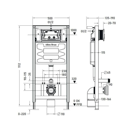 Фото инсталляция для унитаза allen brau pneumatic 9.11100.20