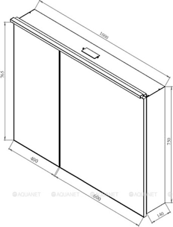 Фото зеркало-шкаф de aqua алюминиум 100 черный