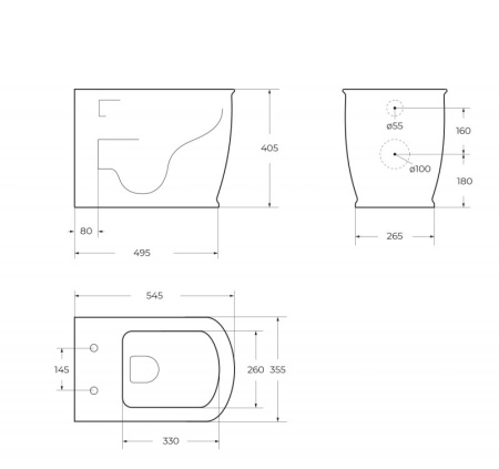 Фото унитаз приставной belbagno prado bb10150cb безободковый, белый