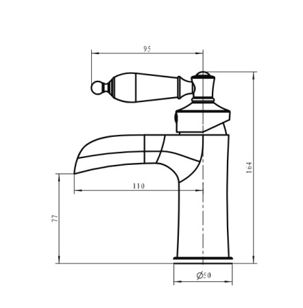 Фото смеситель для раковины boheme vogue crystal 221-crst, хром