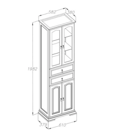 Фото пенал напольный opadiris риспекто 60 см, слоновая кость