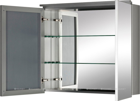 Фото зеркало-шкаф de aqua алюминиум 100 серебро