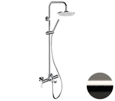 Фото душевая система с изливом remer class line l34x7mmm20np, никель брашированный
