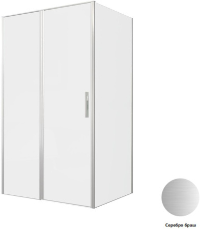 Фото душевой угол allen brau priority 3.31008.ba + 3.31017.ba 120*90*200 см, профиль серебро браш