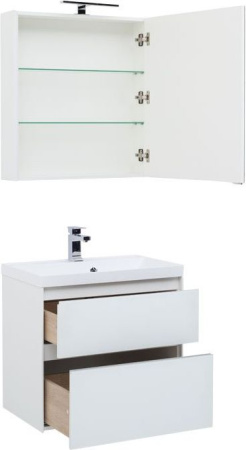 Фото комплект мебели aquanet гласс 70 белый