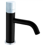 Фото смеситель для раковины boheme stick 121-b-mr-w, черный/ белый мрамор