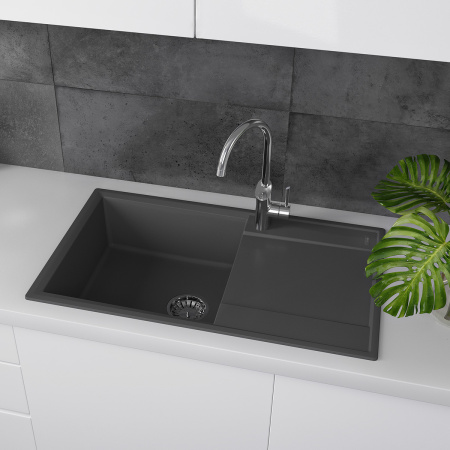 Фото мойка кухонная lemark imandra 840 серый шёлк