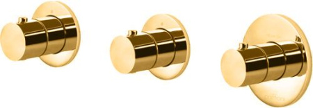 Фото встраиваемый смеситель для ванны и душа paffoni modular box mde018hgsp термостат, золото медовое браш