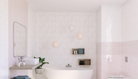 Cersanit Pudra, Настенная плитка, 20x44 см