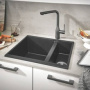 Фото мойка кухонная grohe k500 31648ap0 черный гранит
