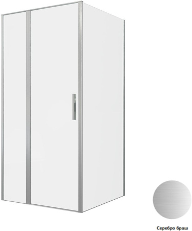 Фото душевой угол allen brau priority 3.31029.ba + 3.31047.ba 100*100*200 см, профиль серебро браш