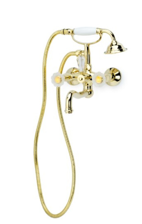 Фото смеситель для ванны boheme camelia 293-camelia, золото