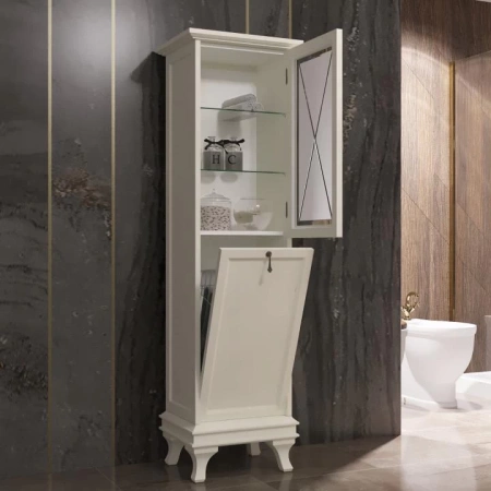 Фото пенал напольный opadiris борджи 45 см б/к правый, слоновая кость