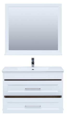 Фото комплект мебели aquanet бостон м 100 белый (лит. мрамор)