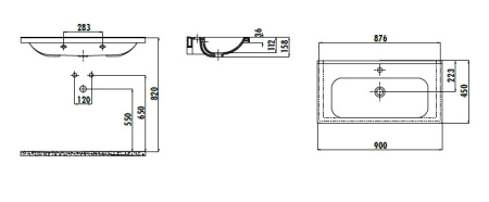 Фото раковина мебельная creavit ideal 90*45 см id090-00cb00e-0000, белая