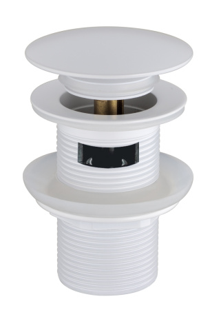 Фото донный клапан с переливом boheme 612/2-mw, белый матовый 