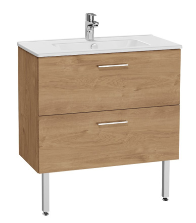 Фото тумба напольная с раковиной vitra mia 80 см 67273, золотой дуб